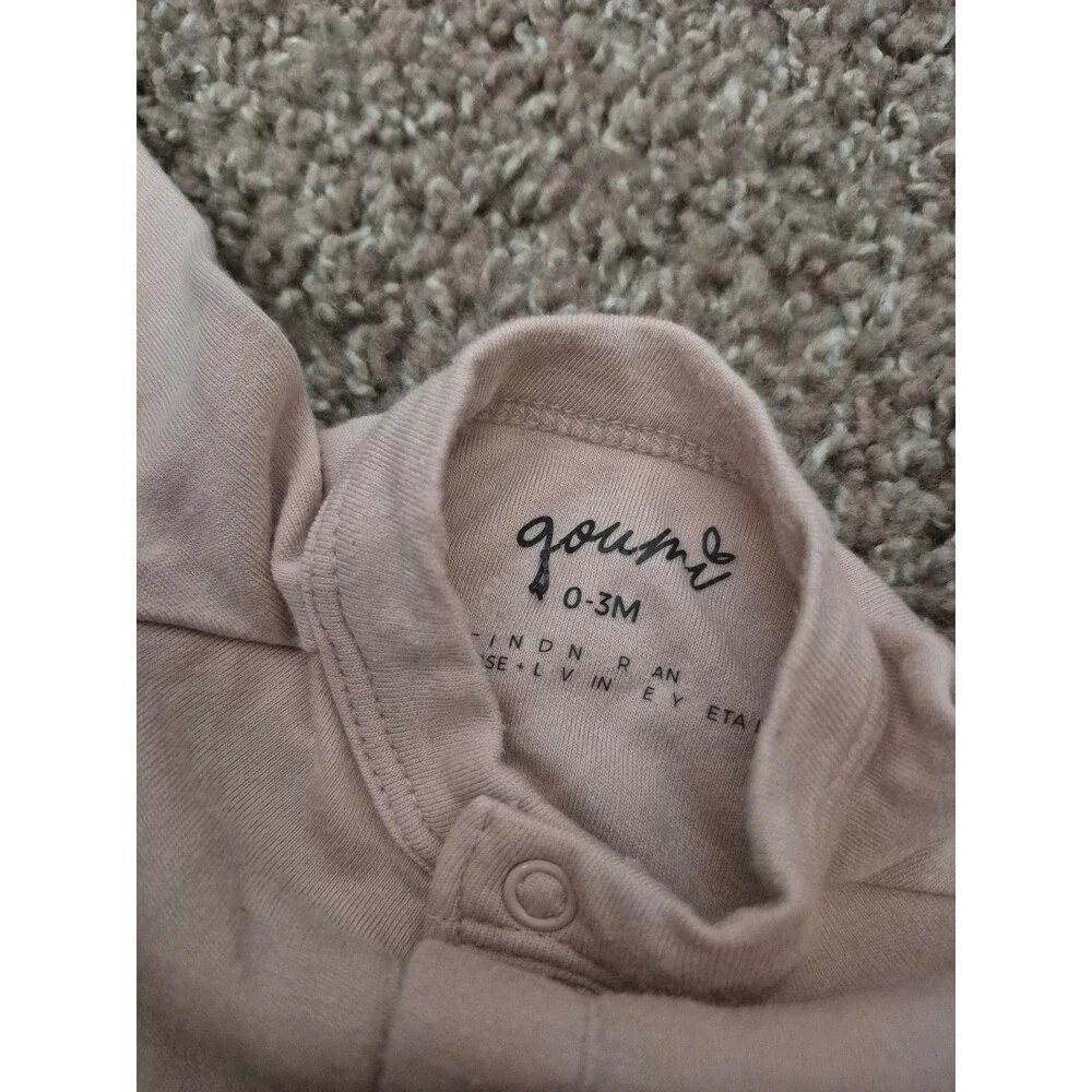Goumi 0-3 months bamboo gown - light pink